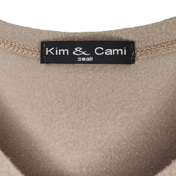 Kim & Cami Light Brown V-Neck Tank Top Sz. Small - Picture 3 of 5